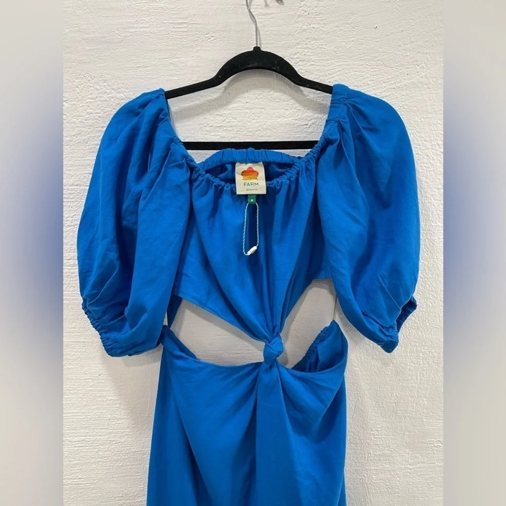 Farm Rio Blue Midi Knot Dress - Picture 5 of 6